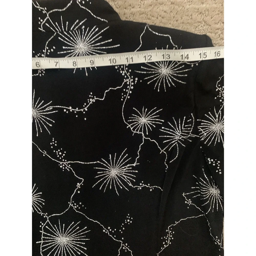 Alex Evenings Womens Black Starburst Velvet Jacket Size Small Whimsigoth Witchy